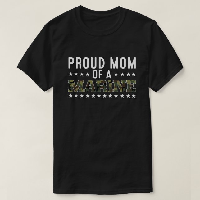 Womens Proud Mum of a Marine  T-Shirt (Design Front)