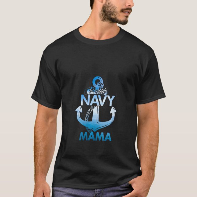 Womens Proud Navy Mama Gift Lover Shirts Veterans  (Front)