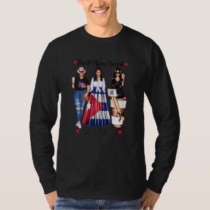 Womens Proud Puerto Rican Cuban Roots Cuba Flag Pa T-Shirt