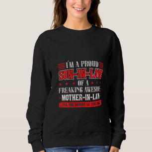 Womens Proud Son In Law Freaking Awesome Mother In Sweatshirt
