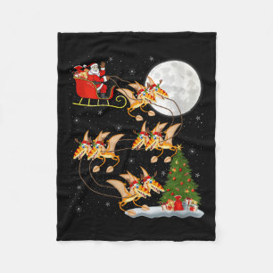 Womens Pterodactyls Dinosaur Bird Santa Sleigh Fly Fleece Blanket