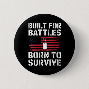 Womens Ptsd Awareness American Flag Warrior Suppor 6 Cm Round Badge