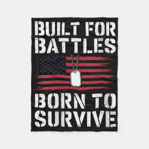 Womens Ptsd Awareness American Flag Warrior Suppor Fleece Blanket