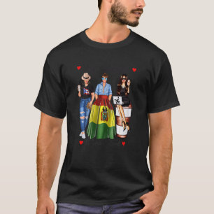 Womens Puerto Rican Born Bolivian Blood Patriotic  T-Shirt