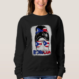 Womens Puerto Rican Flag Hispanic Heritage Boricua Sweatshirt