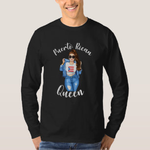 Womens Puerto Rican Queen Proud Mexican Latin Suns T-Shirt