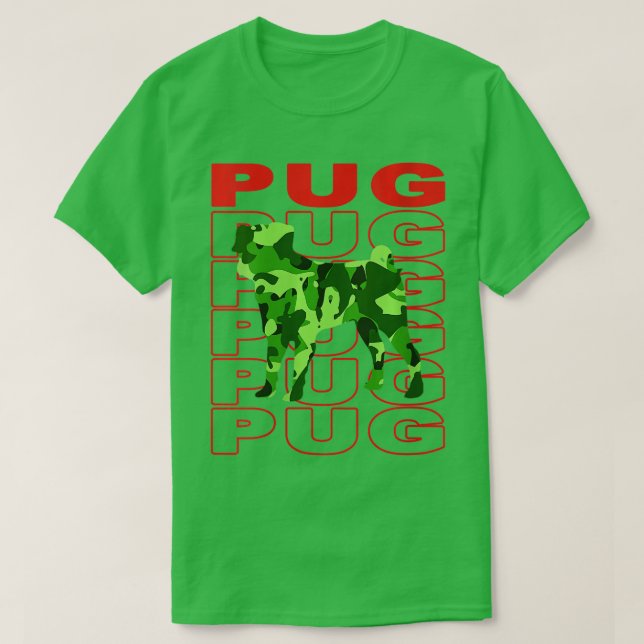 Womens Pug Camouflage Style Streetswear Funny Gift T-Shirt (Design Front)
