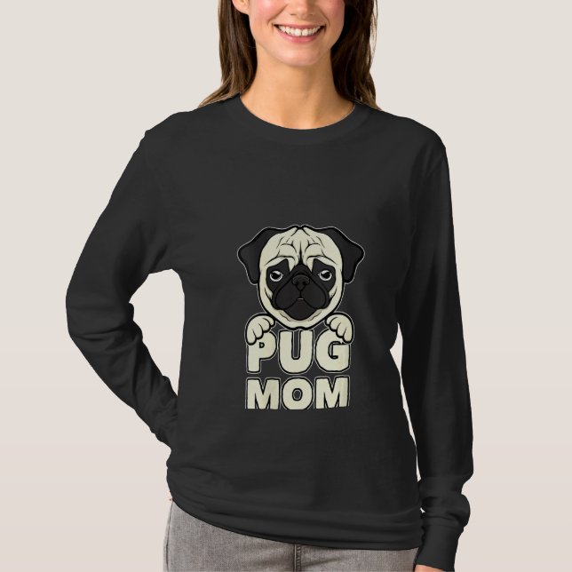 Womens Pug Mum T-Shirt (Front)