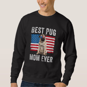 Womens Pug Mum Usa American Flag Dog Owner Christ Sweatshirt