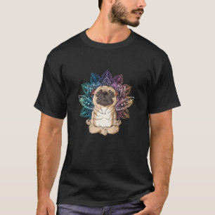 Womens Pug Yoga Mandala Funny Spiritual Meditation T-Shirt