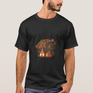 Womens Pumpkin Gnomes Retro Fall Autumn Cute Hallo T-Shirt