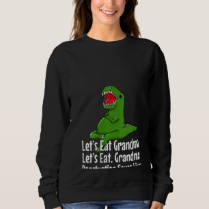 Womens Punctuation Saves Lives Grammar Dino T Rex  Sweatshirt