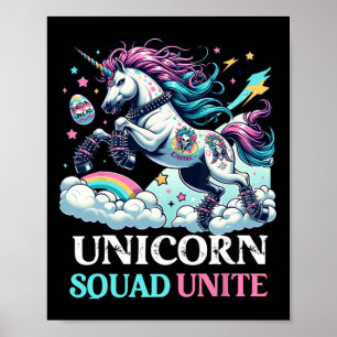 Womens Punk Rock Unicorn Squad Unite Funny Easter  Poster