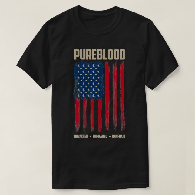 Womens Pureblood American Flag Pure Blooded Patrio T-Shirt (Design Front)