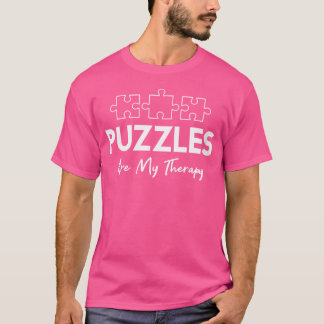 Womens Puzzles Are My Therapy Puzzle Piece Game Ji T-Shirt