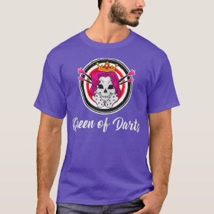 Womens Queen of Darts Skull Dart Dartboard Dart T-Shirt