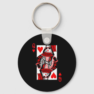 Womens Queen Of Hearts - Vintage Valentine's Day C Key Ring