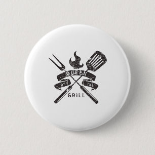 Womens Queen Of The Grill - Grilling Master Quote 6 Cm Round Badge