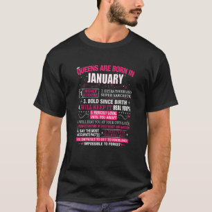 Womens Queens Are Born In January T-Shirt