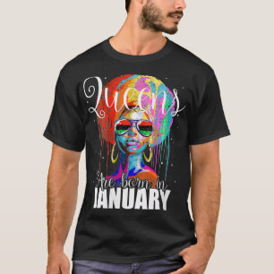 Womens Queens are Born in January Women Birthday G T-Shirt