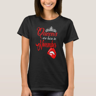Womens Queens Are Born In November Zodiac Scorpio  T-Shirt