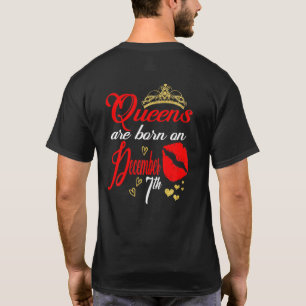 Womens Queens Are Born On December 7th Sagittarius T-Shirt