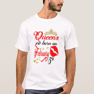 Womens Queens Are Born On February 5th Aquarius Bi T-Shirt