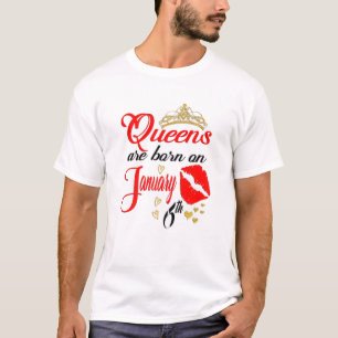 Womens Queens Are Born On January 6th Capricorn Bi T-Shirt