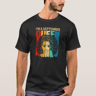 Womens Queens Funny September Birthday Black Women T-Shirt