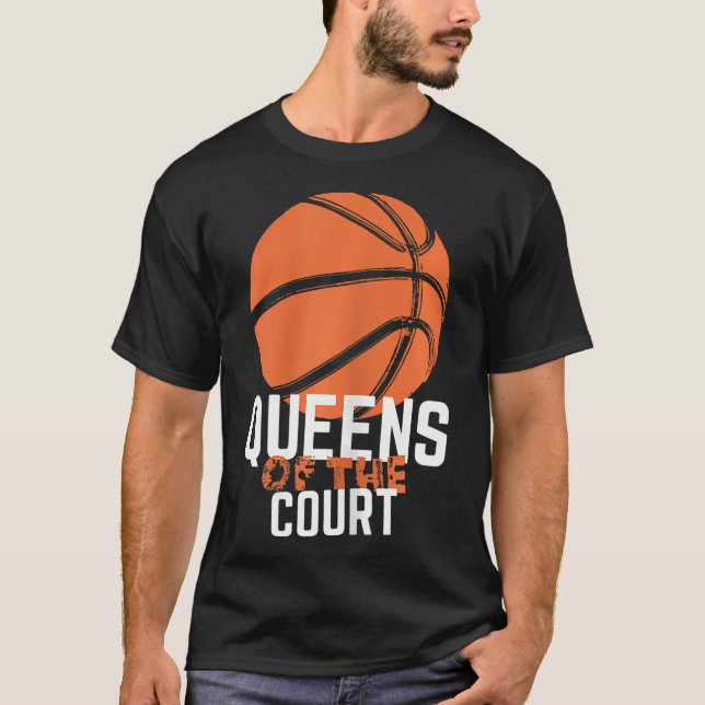 Womens Queens Of The Court - Women  Girls Basketba T-Shirt (Front)