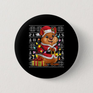 Womens Quokka Xmas Sweater Style Ugly Santa Quokka 6 Cm Round Badge