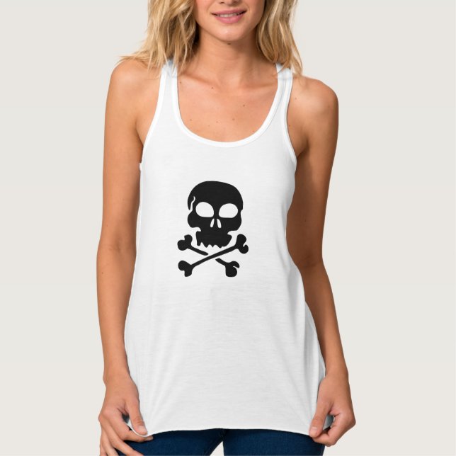 Womens Racerback Tank Top-Skull (Front)