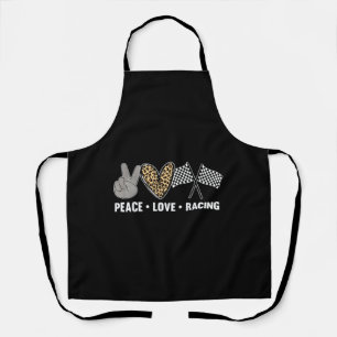 Women's Racing Design Kids Girls Peace Love Racing Apron