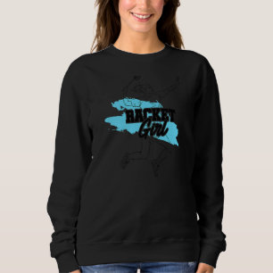 Womens Racket Girl Badminton Player Shuttlecock Sp Sweatshirt