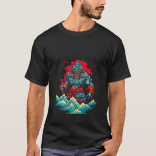 Womens Raijin Japanese Mythology God Thunder V Nec T-Shirt