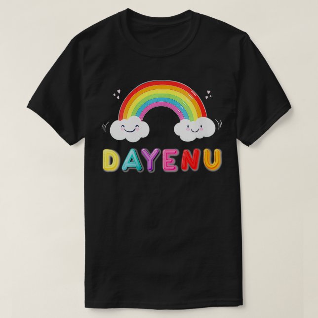 Womens Rainbow Dayenu Passover Song Pesach Seder D T-Shirt (Design Front)