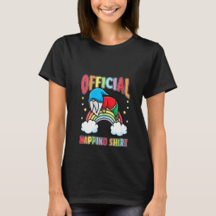 Womens Rainbow Gnome Sleeping Pajama Napping Dwarf T-Shirt