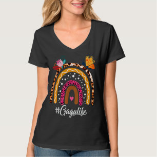Womens Rainbow Leopard Gaga Life For Mother's Day T-Shirt