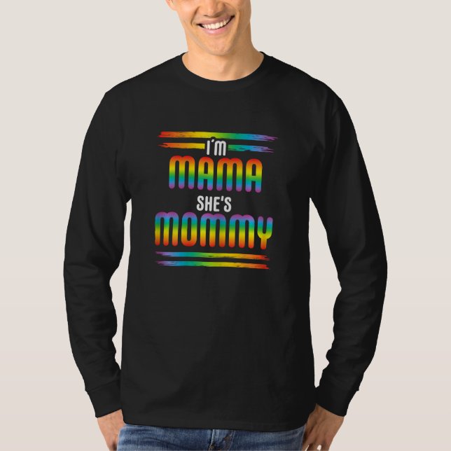 Womens Rainbow LGBT Flag Gay Pride Month I M MAMA  T-Shirt (Front)