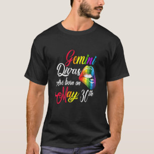 Womens Rainbow Lips Divas Are Born On May 30Th Gem T-Shirt