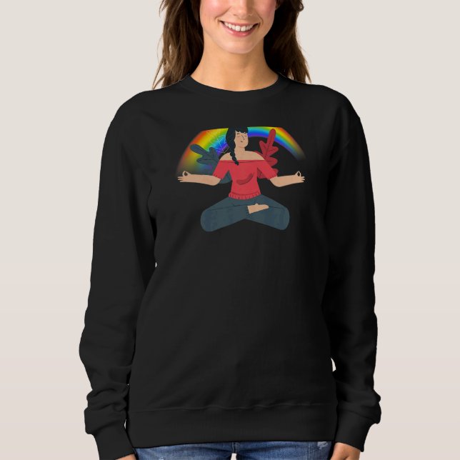 Womens Rainbow Purple Yoga Sweatshirt (Front)