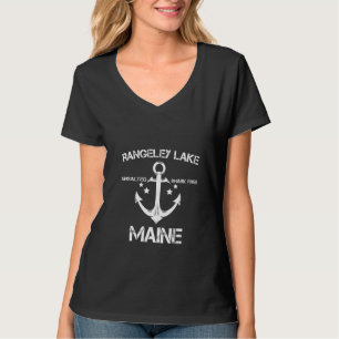 Womens Rangeley Lake Maine Funny Fishing Camping S T-Shirt