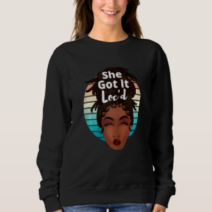 Womens Rasta Hair Dreadlocks Loc'd Black Girl Mela Sweatshirt