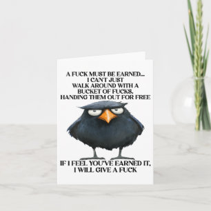 Womens Raven A For Must Be Earned I Cant Just Walk Card