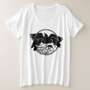 Women's Raven T-shirt Raven Crow Art Ladies Shirt