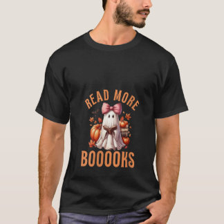 Womens Read More Books Ghost Coquette Bow Funny Li T-Shirt
