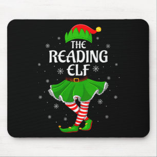 Womens Reading Elf Christmas Family Girls Women El Mouse Pad