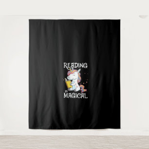 Womens Reading Is Magical Cute Book Lovers Nerds U Tapestry