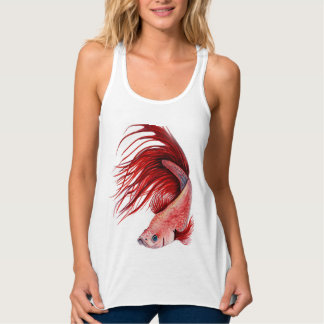 Women's Red Betta Flowy Racerback Tank Top