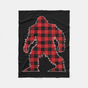 Womens Red Buffalo Plaid Bigfoot Matching Family C Fleece Blanket